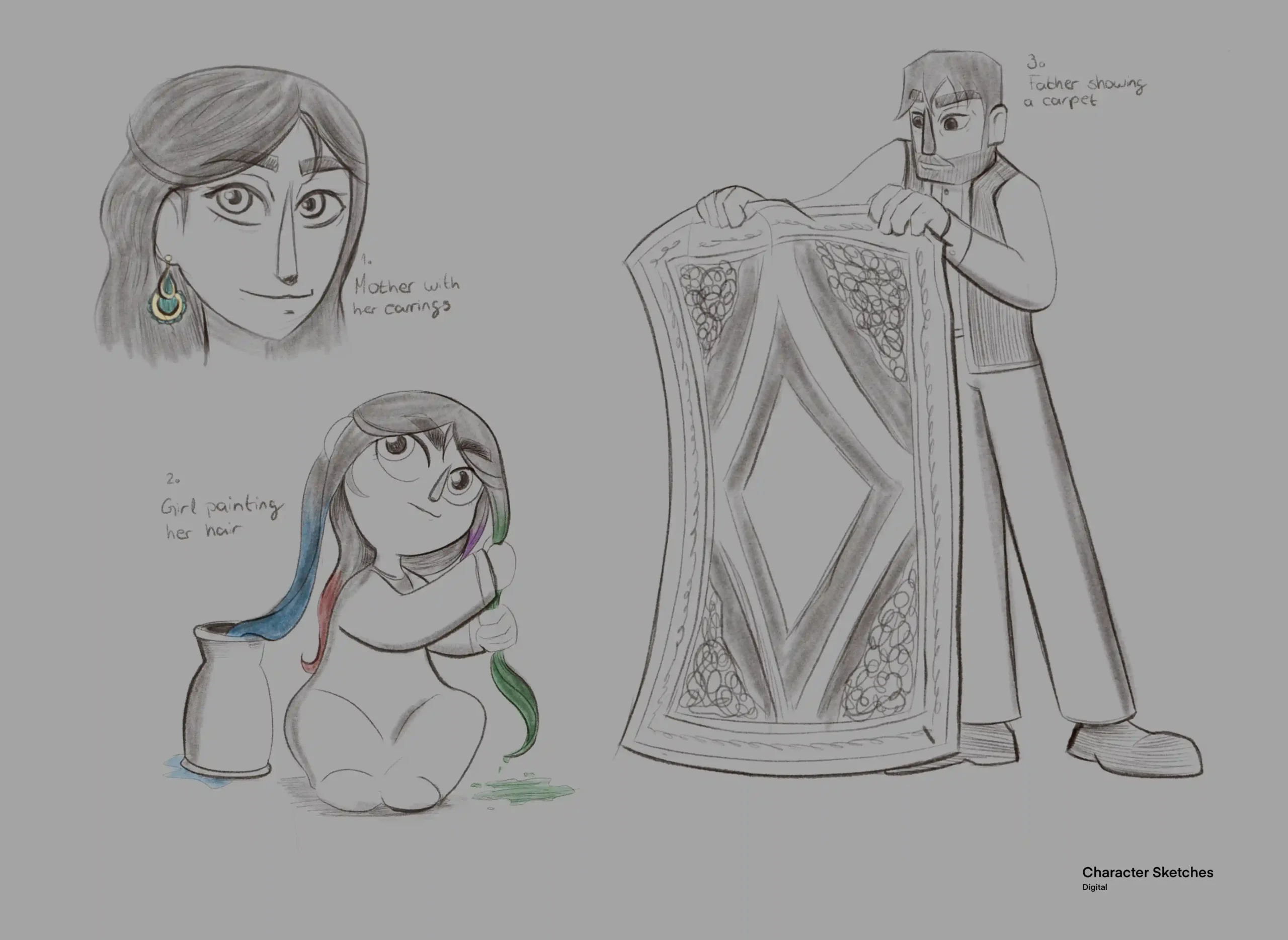 Character Sketches_ Carpet Weavers (Studio Neera)